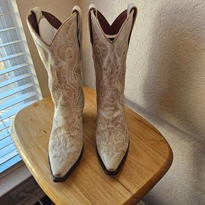 Dan Post Ivory Heeled Western Boots